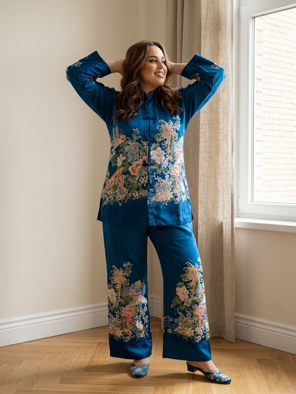 Vintage Japanese Silk Pajamas 12-14